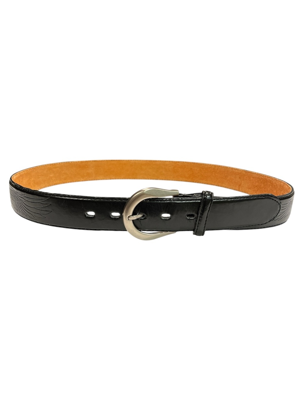 Vintage Black Leather Belt Embossed USA and Eagles Design 1.5” – Size 38